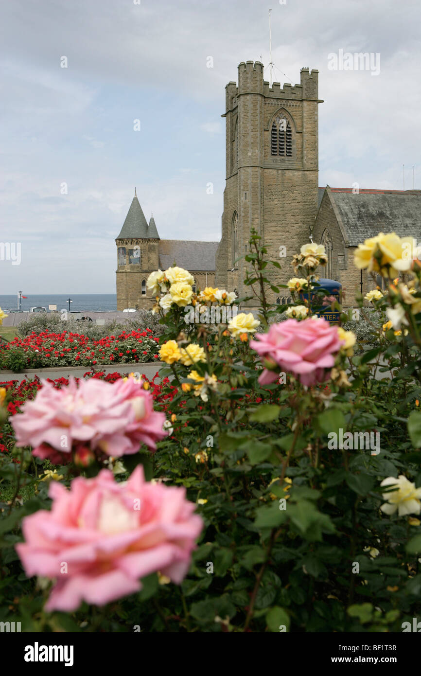 Città di Aberystwyth, Galles. Aberystwyth è la chiesa di San Michele è parte della Chiesa anglicana del Galles. Foto Stock