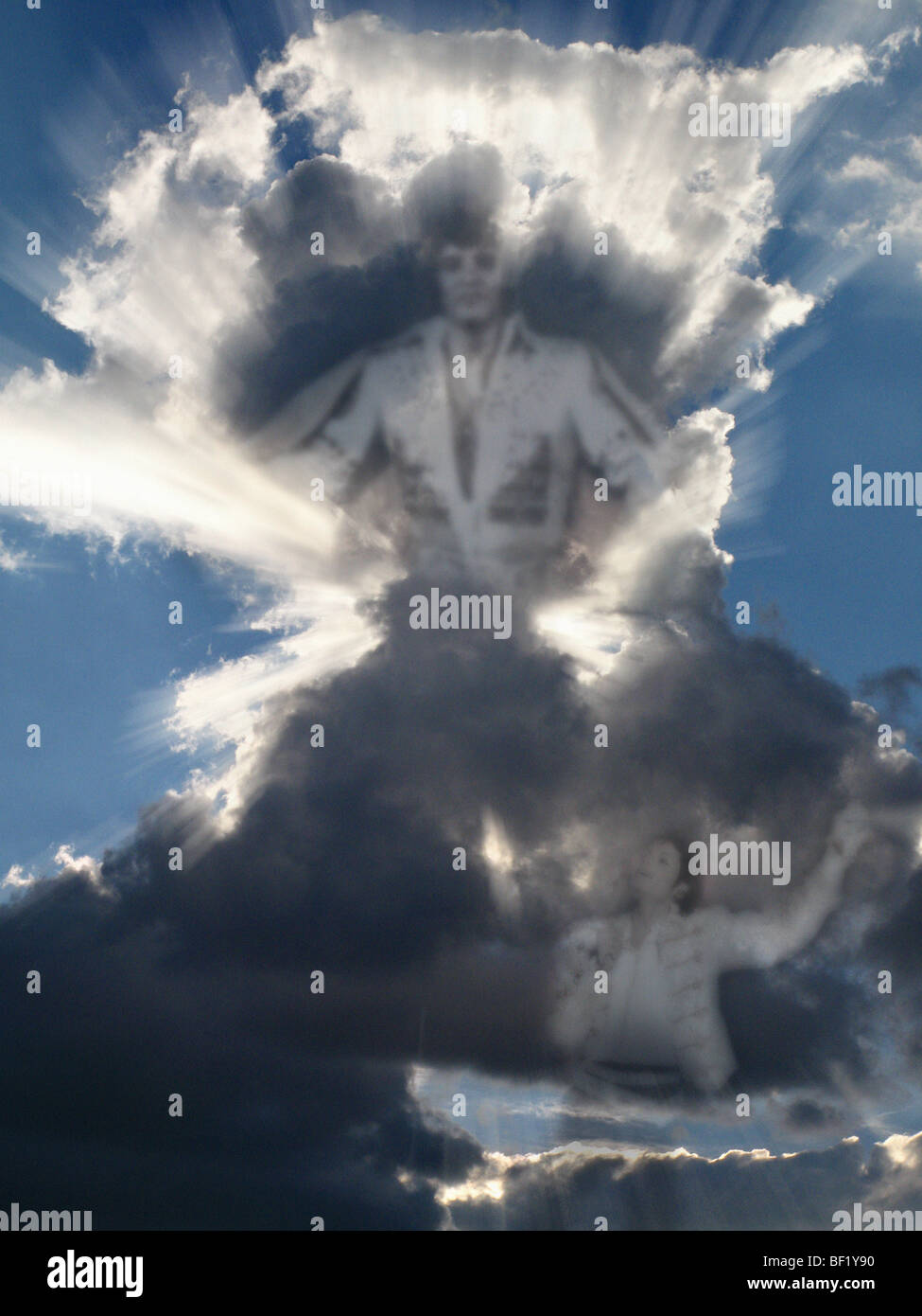 Elvis Presley e Michael Jackson in cielo. Foto Stock