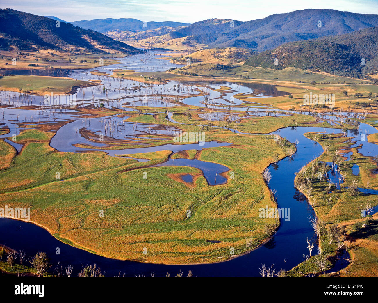 Intrecciato i canali del fiume, lago di Hume, Australia Foto Stock