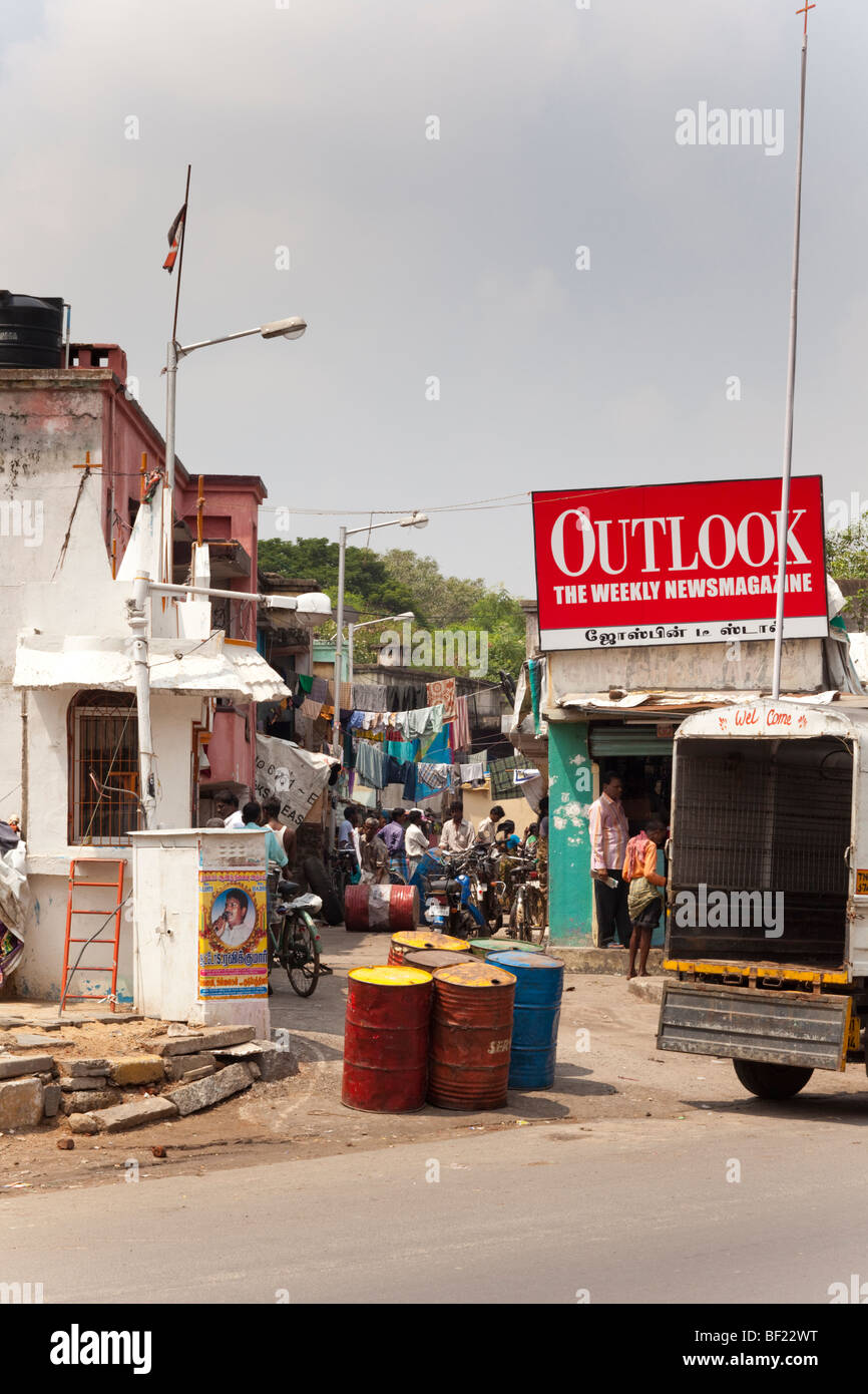 Indian street scene. Chennai Tamil Nadu India Foto Stock