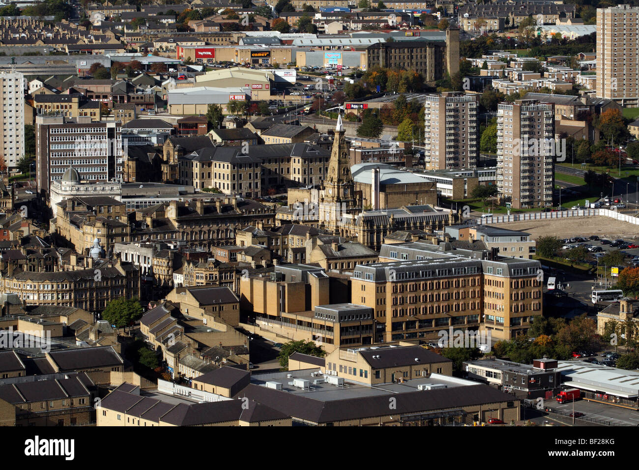 Halifax edifici civici Town Hall e circonda il Yorkshire Regno Unito Foto Stock