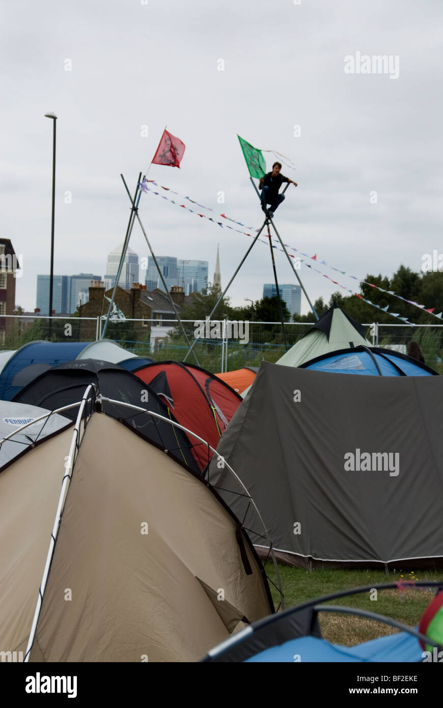 Il cambiamento climatico camp su Blackheath London 2009 Foto Stock