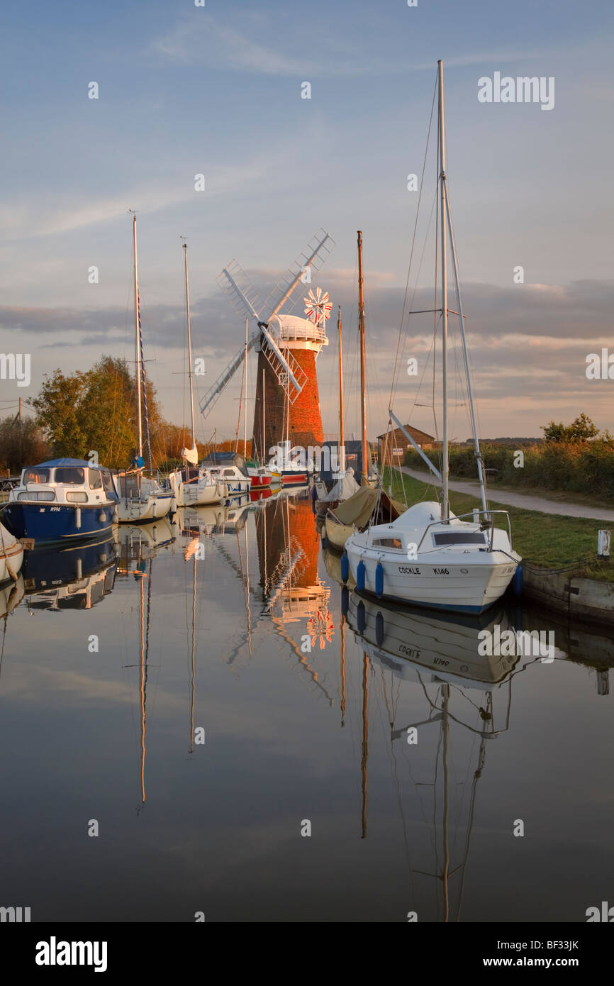 Drenaggio Horsey Mill, Norfolk Foto Stock