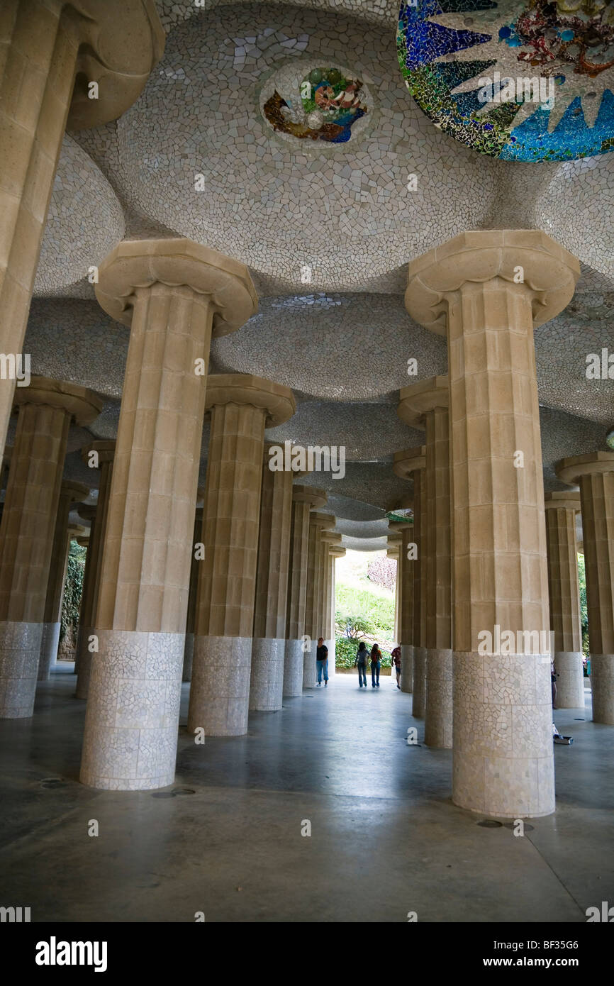 Spagna Barcellona Parco Guell Foto Stock