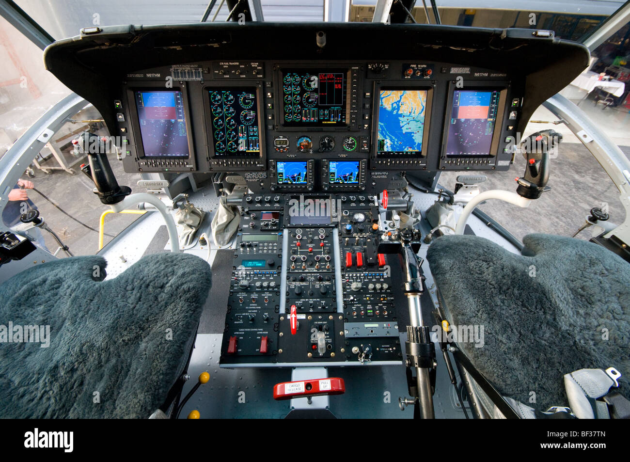 Elicottero aereo cockpit Foto Stock