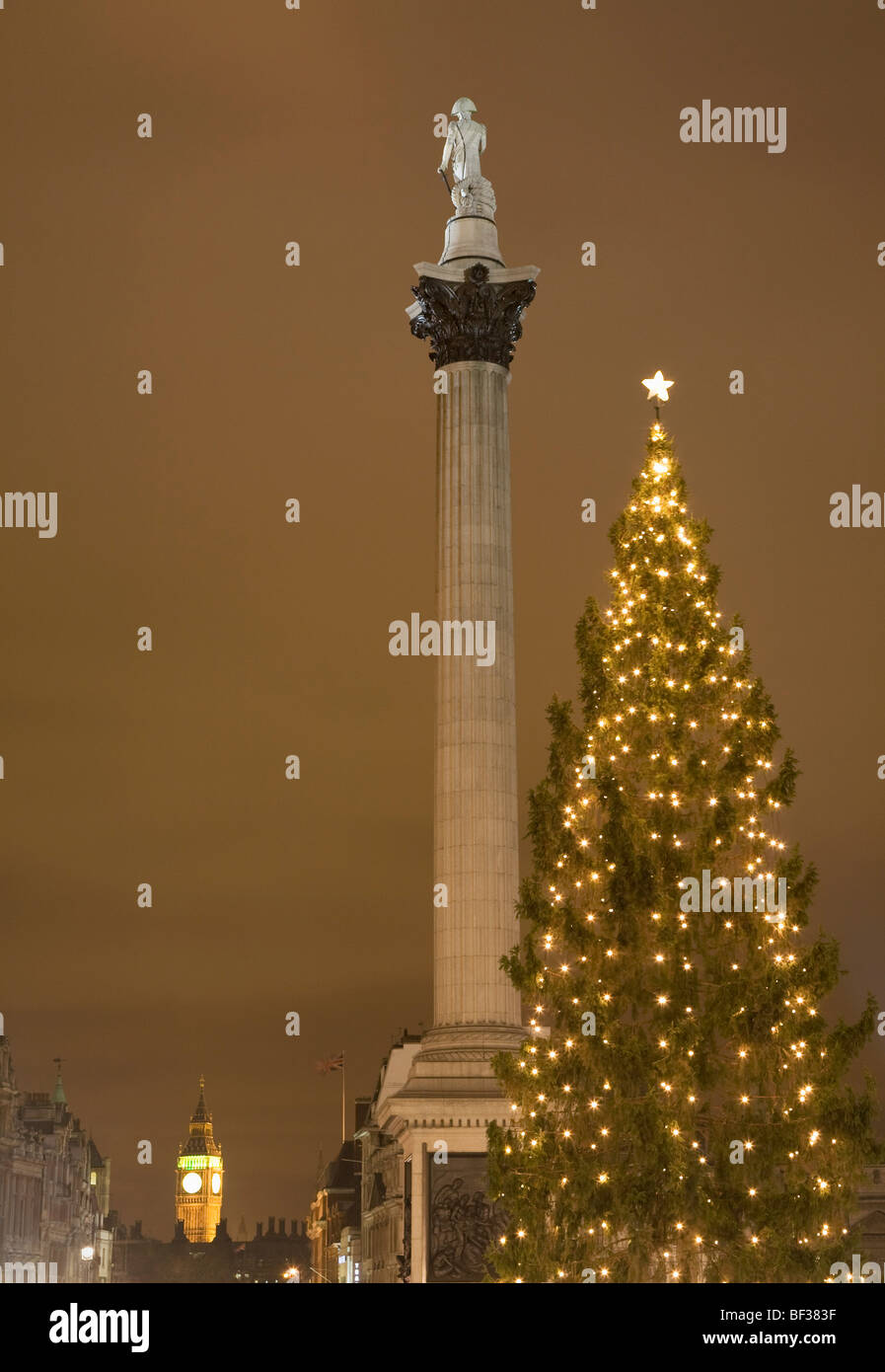 Trafalgar Square a Natale Foto Stock