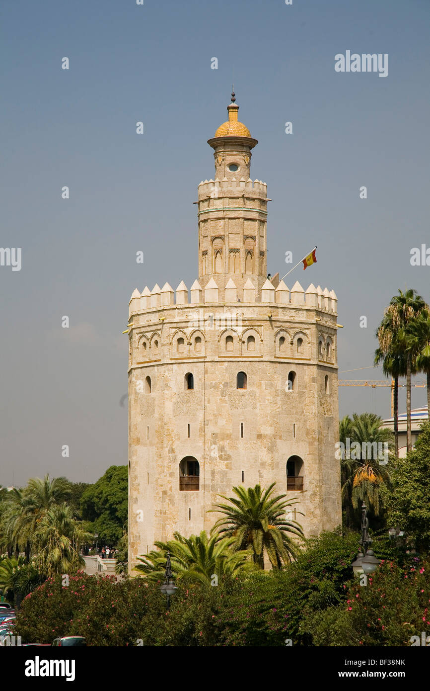 Spagna, Siviglia, Torre del Oro (Torre del Oro) Foto Stock