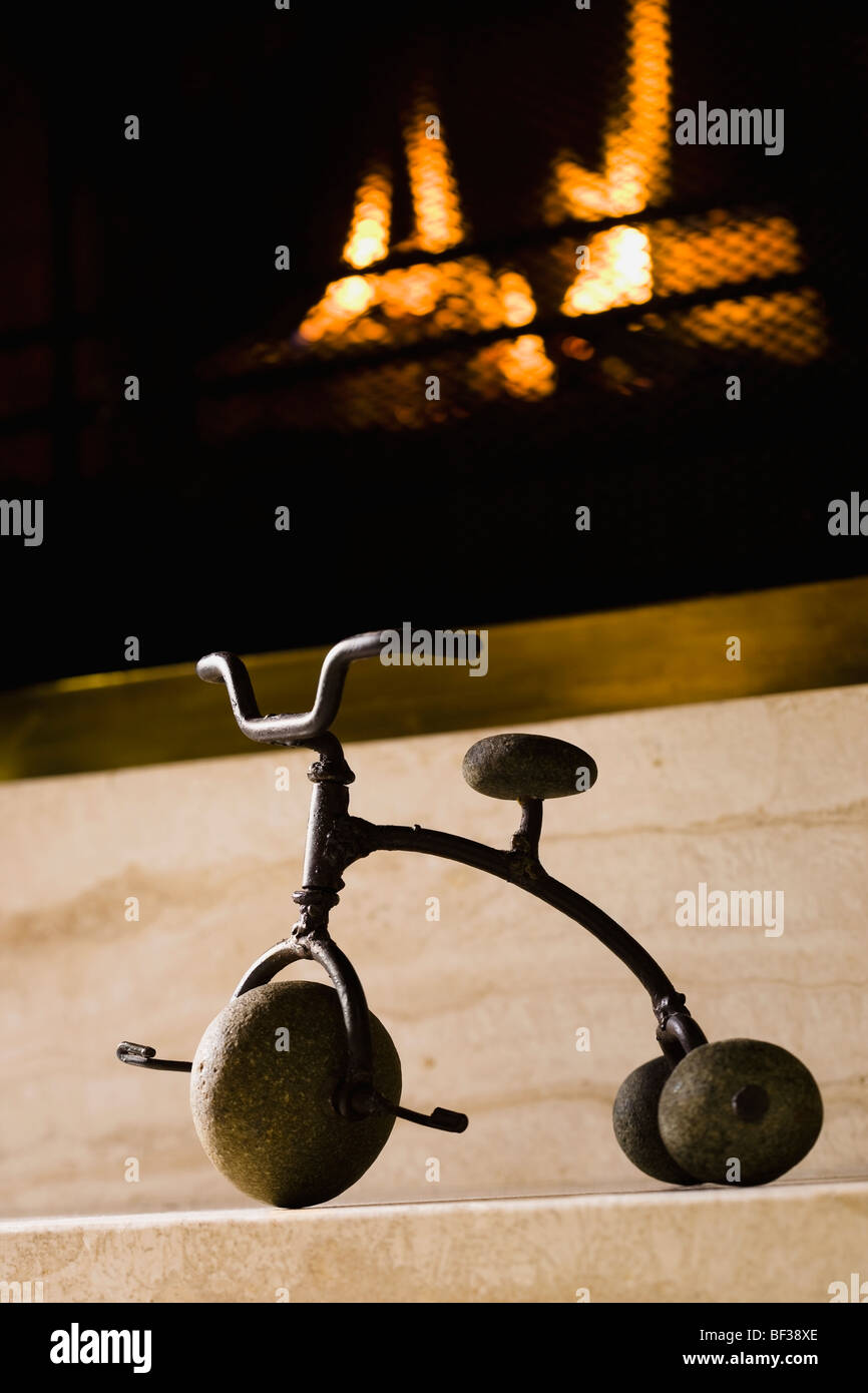 Fiore vicino ad un caminetto Foto Stock