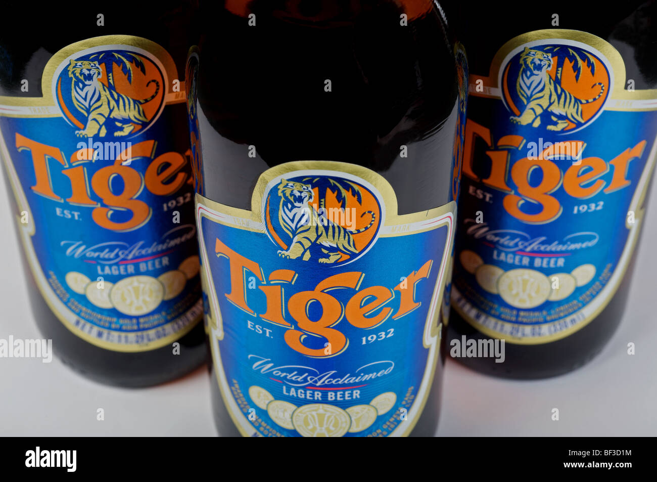 Bottiglia di birra Tiger Foto Stock