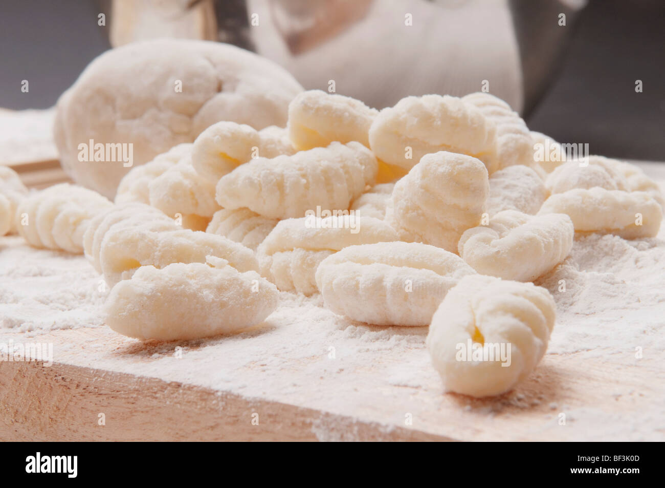 Close-up di gnocchi fatti in casa Foto Stock