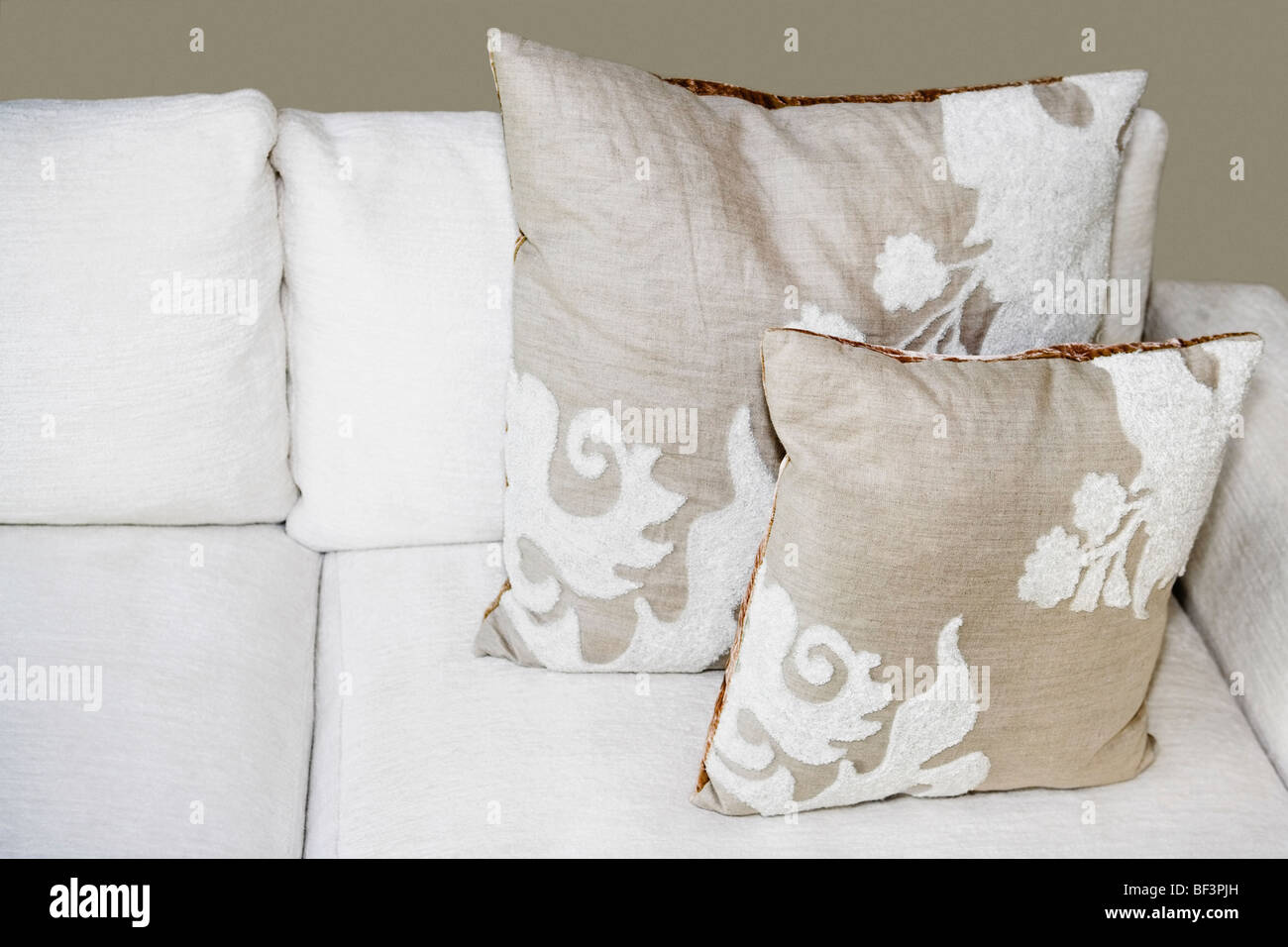 Close-up di cuscini su un lettino Foto Stock