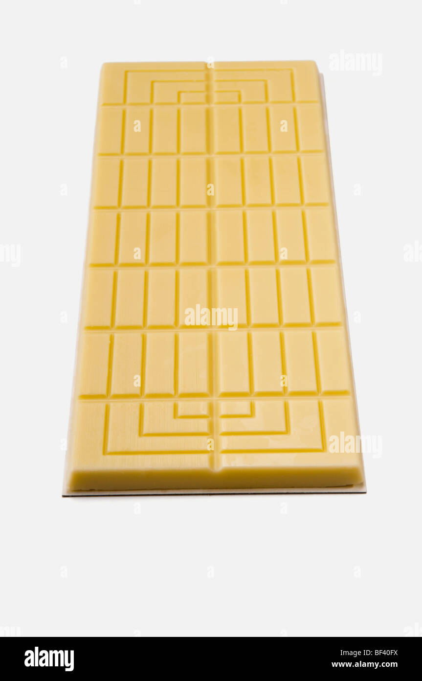 Close-up di una barretta di cioccolato bianco Foto Stock