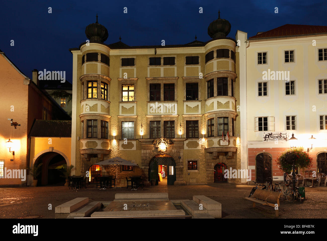 Kremsmuenster Casa nel centro storico della città di Linz, Austria superiore, Austria, Europa Foto Stock