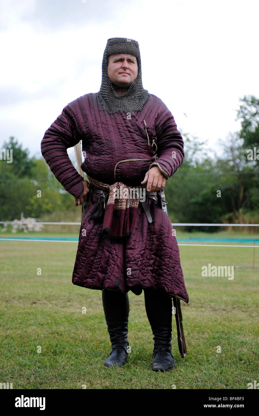 Partecipante polacco di open Eocha campionato europeo 09, montato tiro con l'arco, con partecipanti provenienti da tutto il mondo, classi Foto Stock