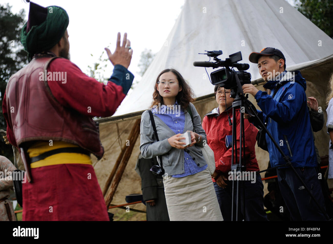 Aprire Eocha campionato europeo 09, montato tiro con l'arco con la steppa piloti provenienti da tutto il mondo, organizzatore Christian Schrade du Foto Stock