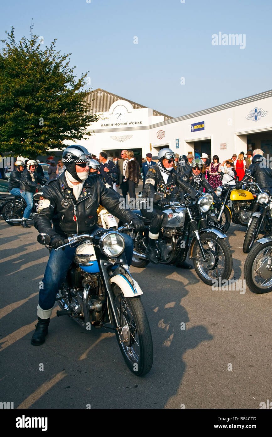 Rockers parata di moto al Goodwood, West Sussex, in Inghilterra, Regno Unito 2009 Foto Stock