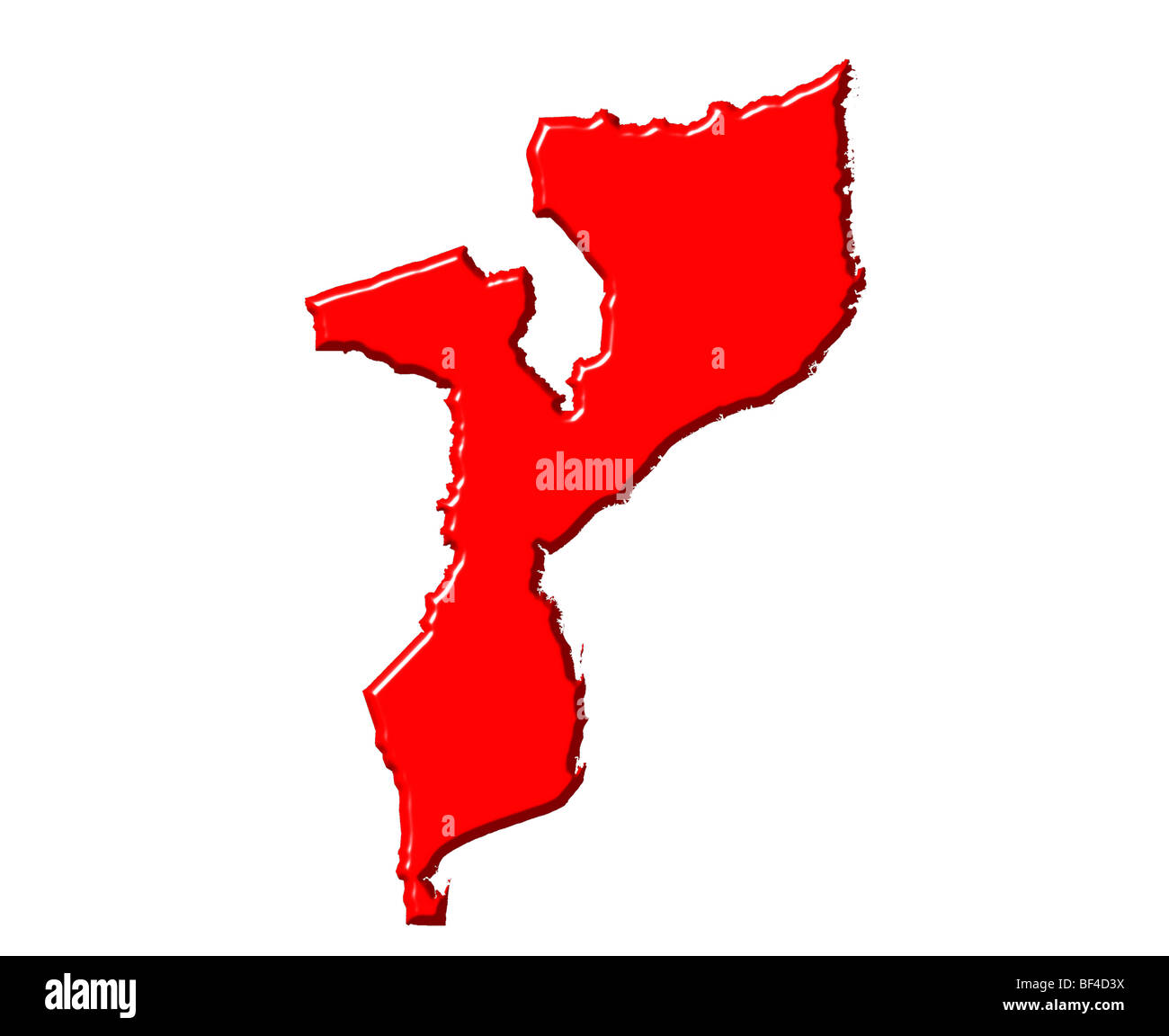 Mozambico 3d per la mappa con colori nazionali Foto Stock