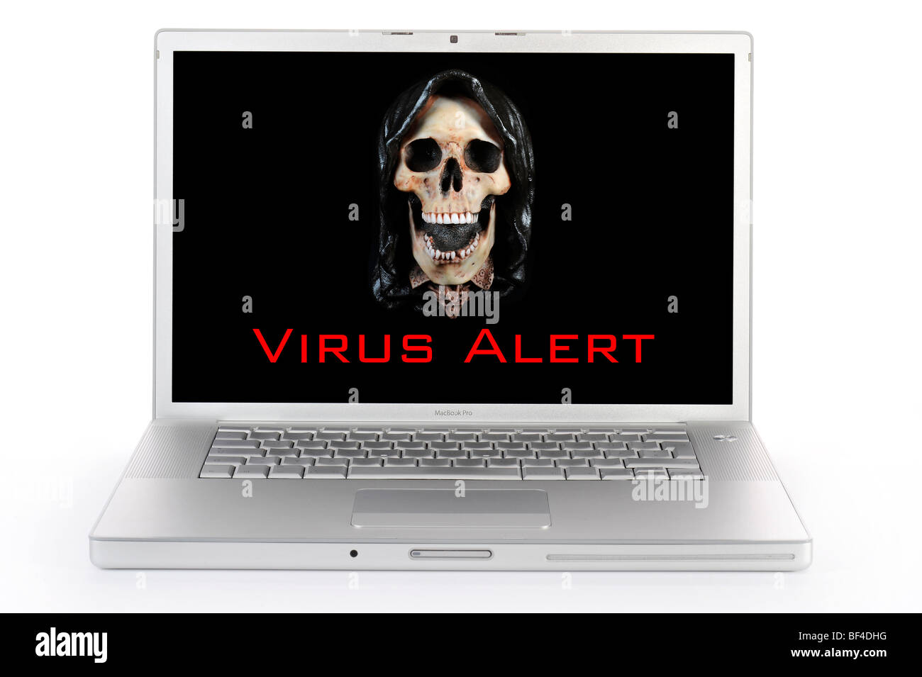 Avviso di allarme virus, PC Foto Stock