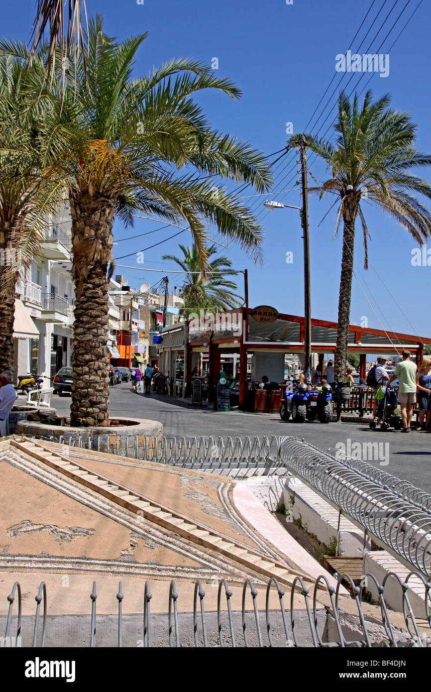 Antica fontana romana, del IV secolo, mosaico, Hersonissos, Limín Chersonisou, Creta, Grecia, Europa Foto Stock