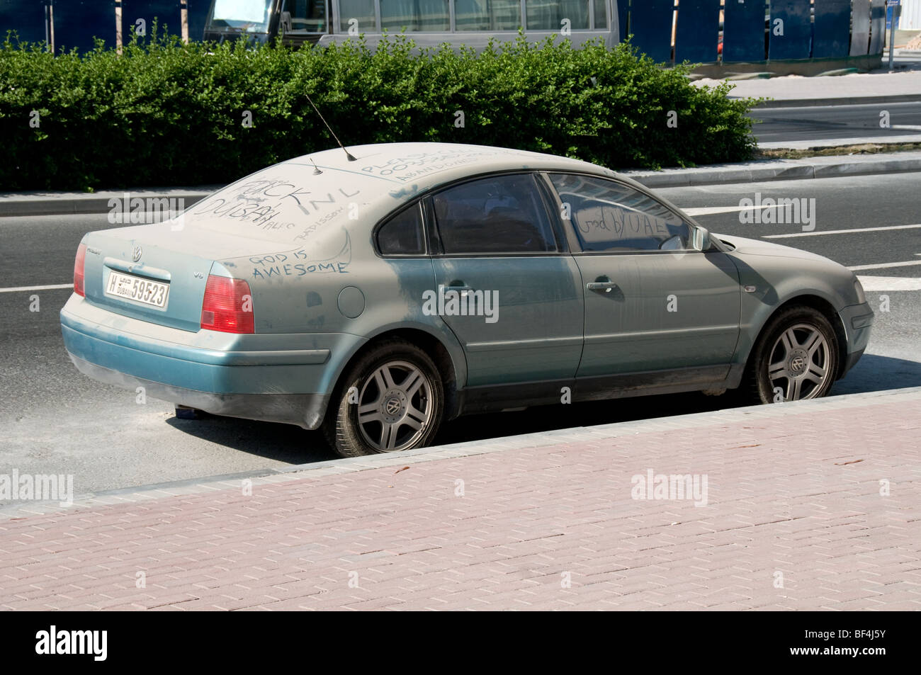 Auto abbandonate in Dubai Marina Foto Stock