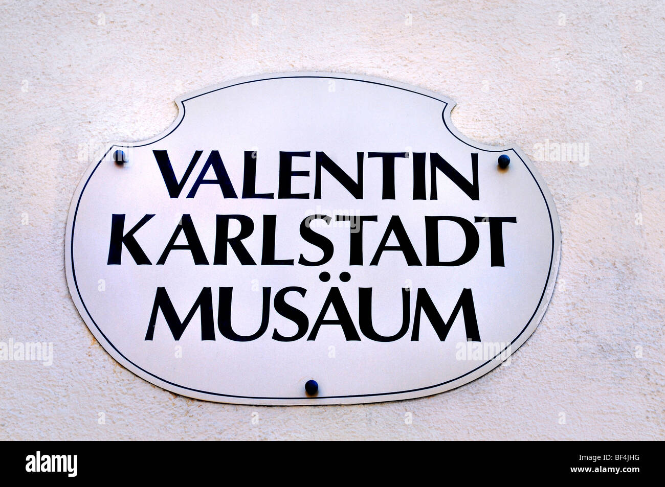 Segno, Valentin Karlstadt Musaeum sulla porta Isartor Monaco di Baviera, Germania, Europa Foto Stock