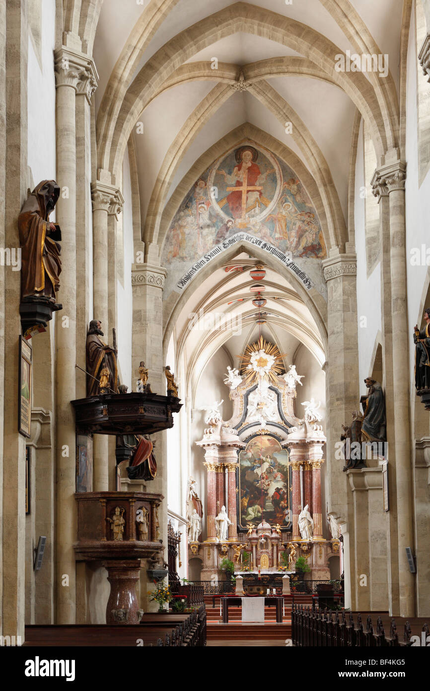 All interno della cattedrale, Wiener Neustadt, Austria Inferiore, Austria, Europa Foto Stock