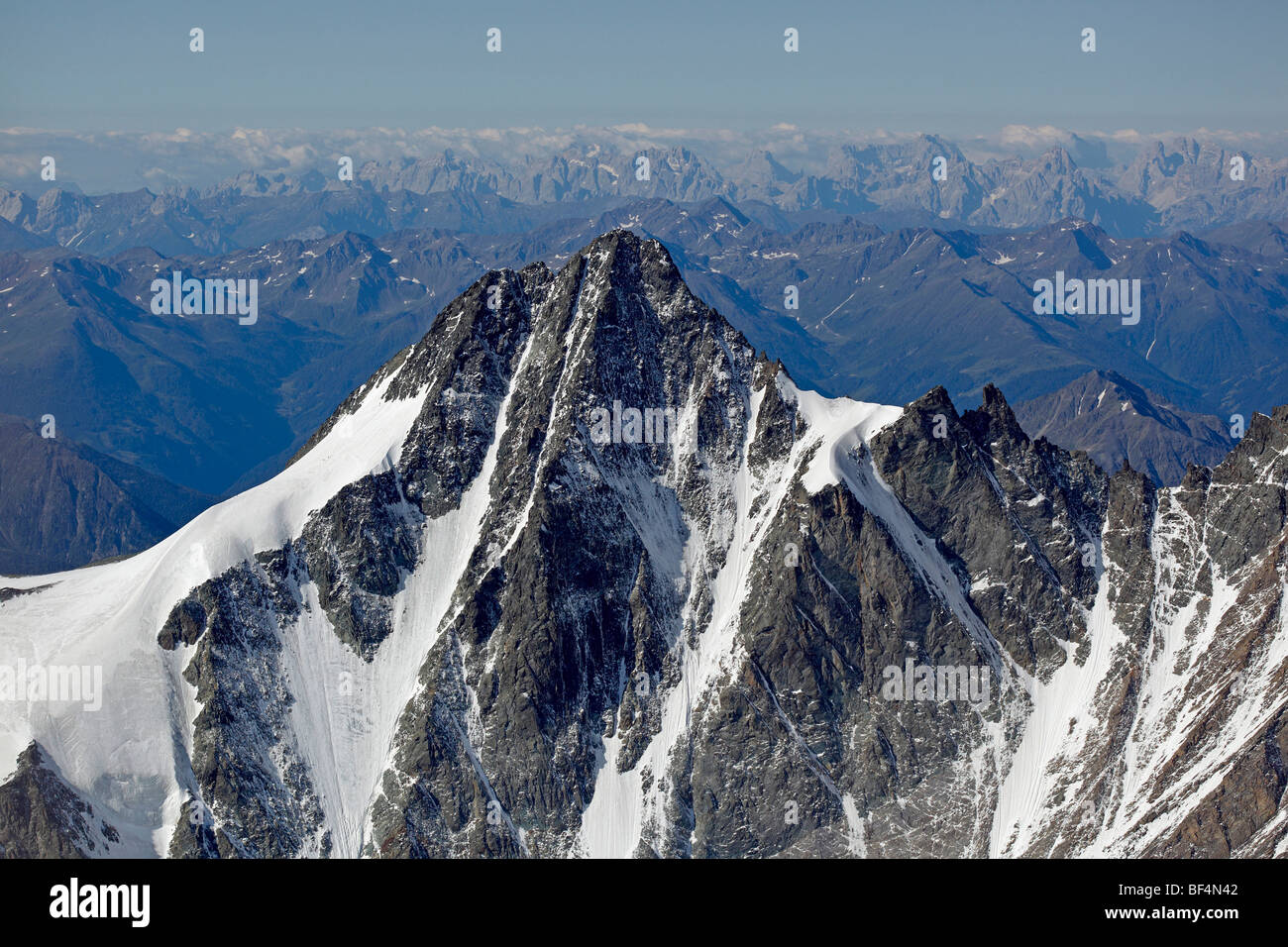 Mt Grossglockner, foto aerea, Austria, Europa Foto Stock