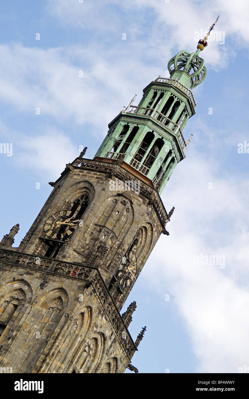 Martinitoren. La torre della chiesa Martini a Groningen, Paesi Bassi Foto Stock