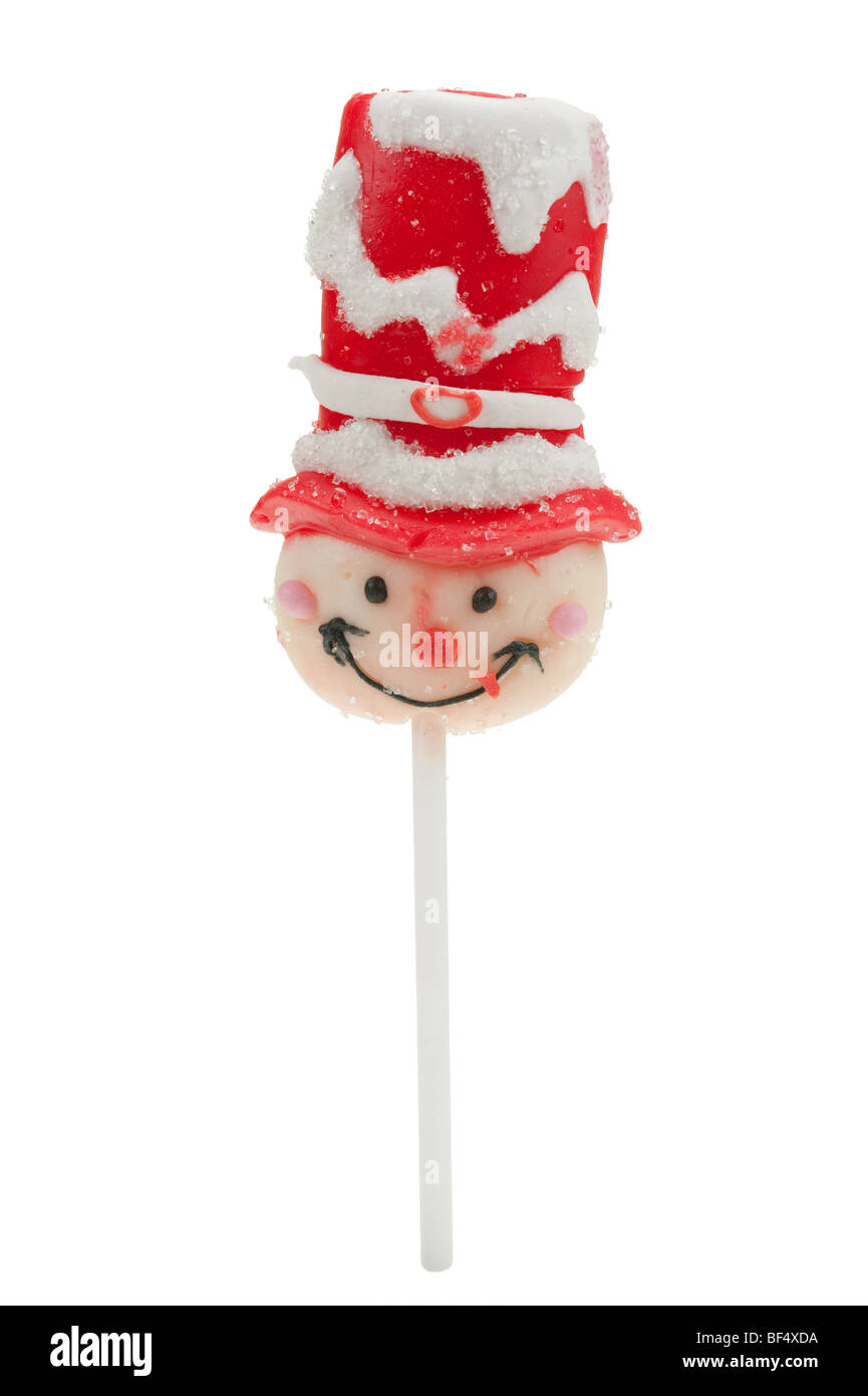 Natale lollipop isolato su uno sfondo bianco Foto Stock