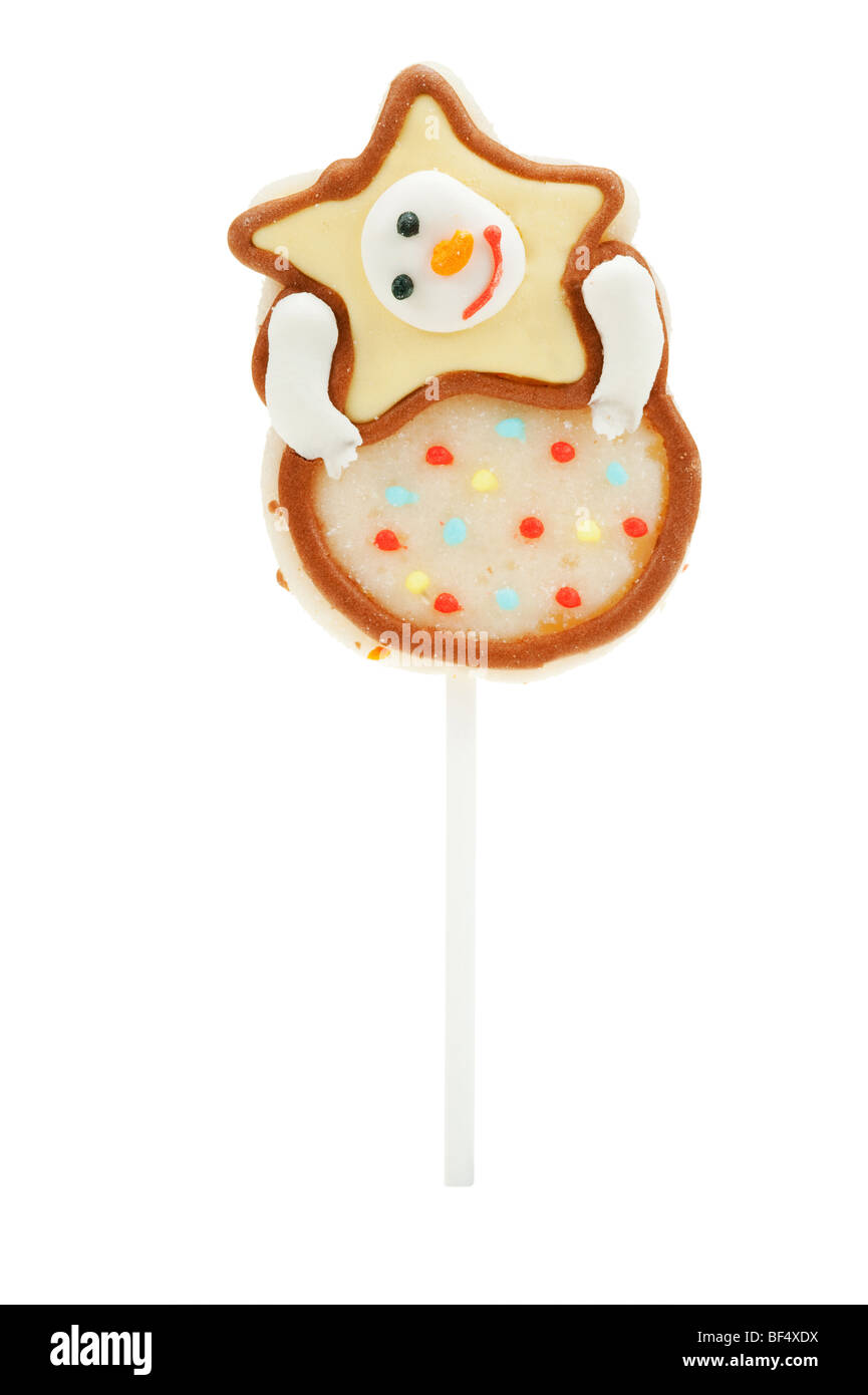 Natale lollipop isolato su uno sfondo bianco Foto Stock