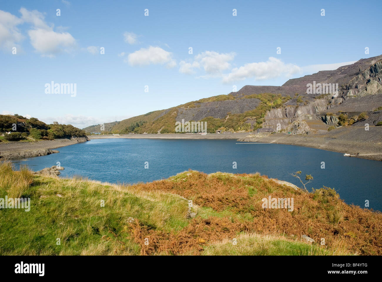 Llyn Peris Llanberis Galles del Nord Foto Stock
