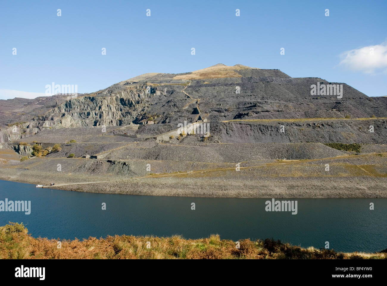 Llyn Peris Llanberis Galles del Nord Foto Stock