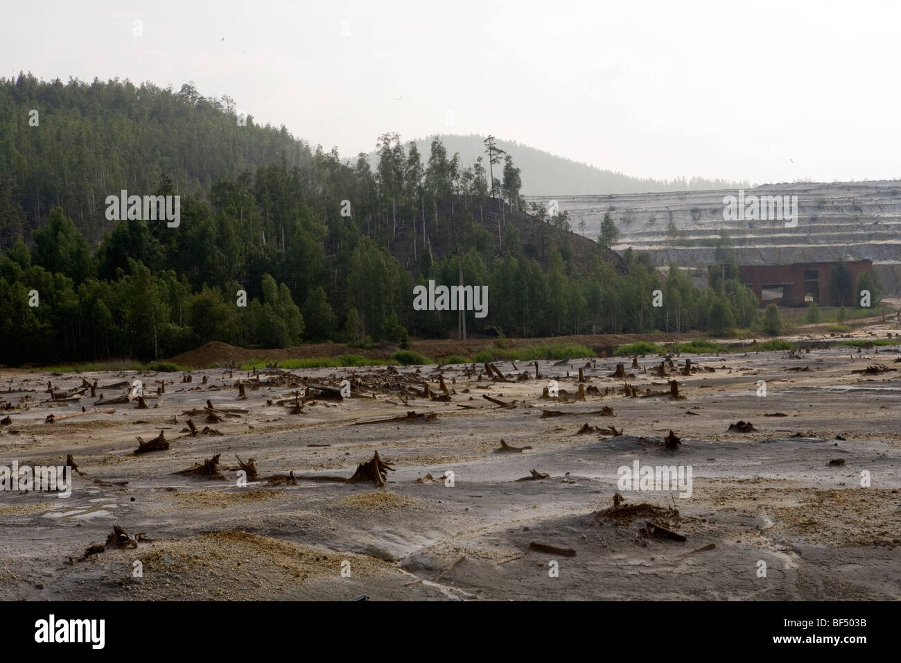 Karabash la città più sporchi negli Urali industriale nella regione Foto Stock