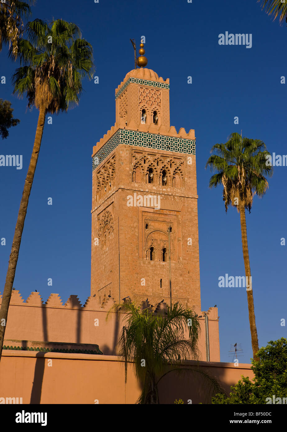 Marrakech, Marocco - Moschea di Koutoubia. Foto Stock
