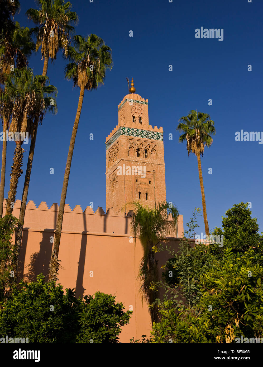 Marrakech, Marocco - Moschea di Koutoubia. Foto Stock
