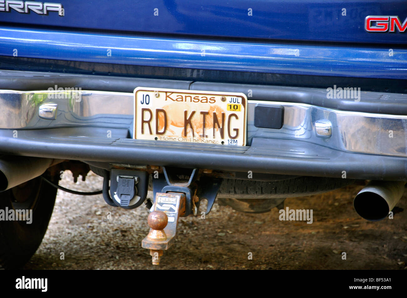 'RD RE" (Road King) la targa sul carrello di prelievo Foto Stock