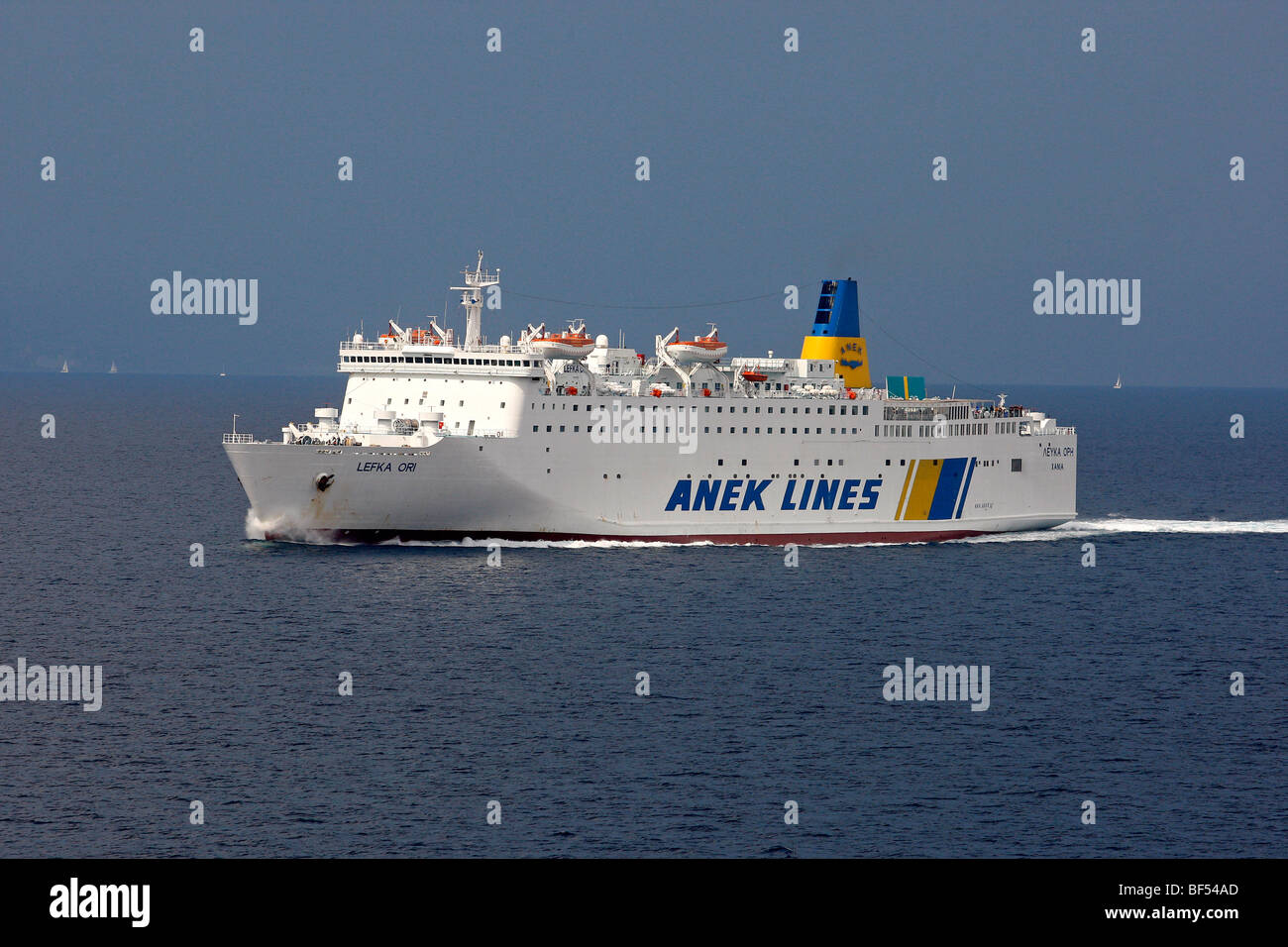 Anek Lines traghetto da Igoumenitsa, Mare Adriatico, Mare mediterraneo, Grecia, Europa Foto Stock