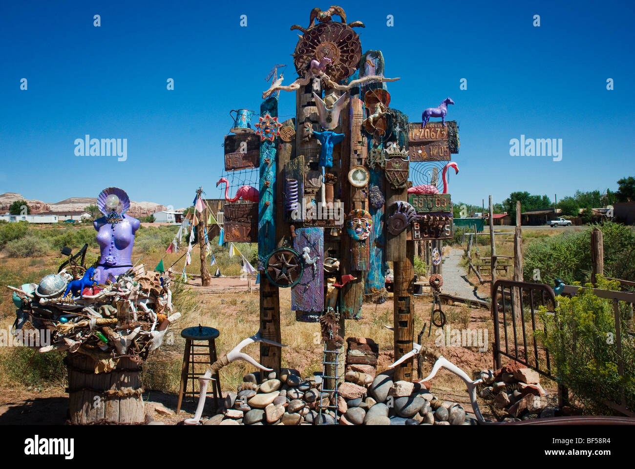 Installazione arte in Bluff, Utah. Foto Stock