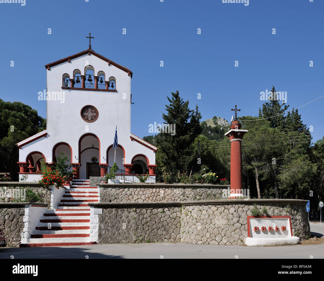 Chiesa ortodossa di Eleoussa, Rodi, Grecia, Europa Foto Stock