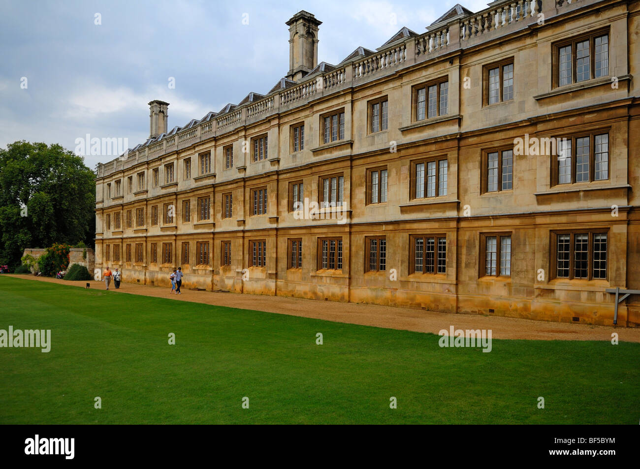 Vista parziale del "King's College' edificio, fondata nel 1441 dal Re Enrico VI., King's Parade, Cambridge, Cambridgeshire, Eng Foto Stock