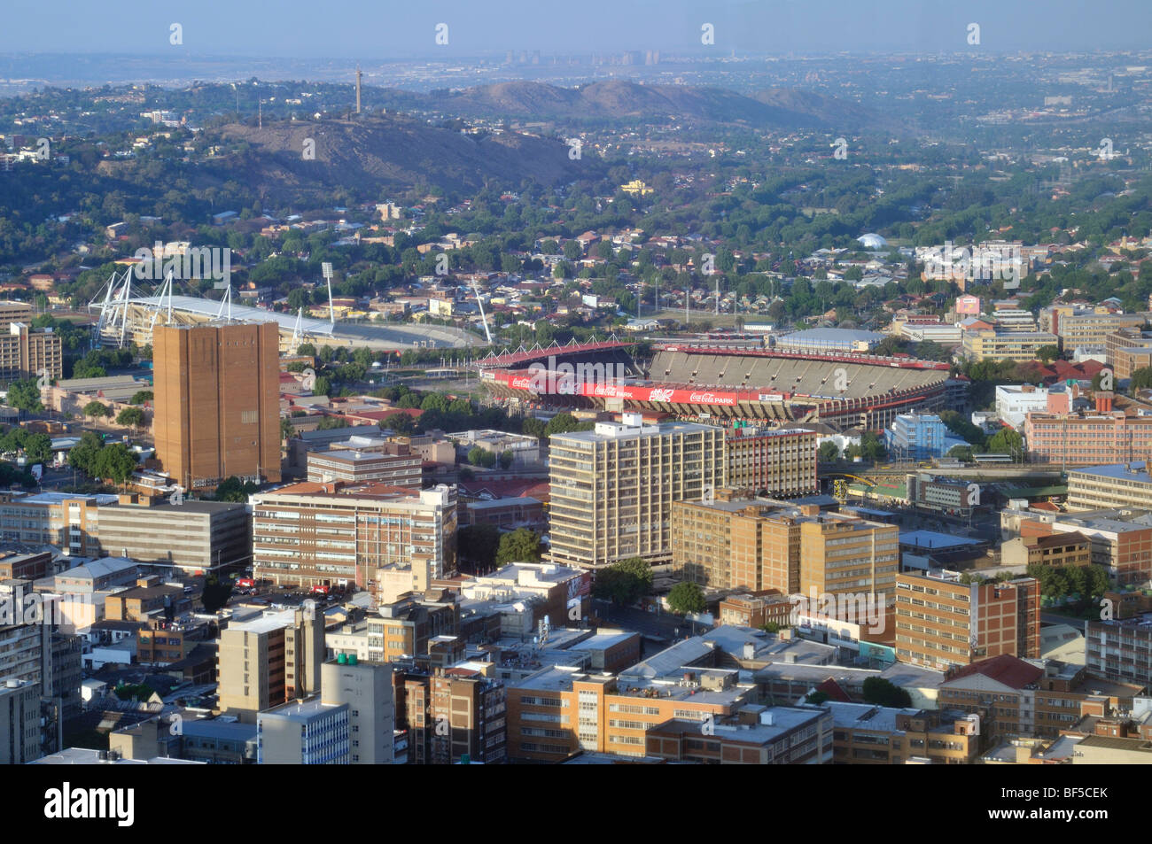 Vista della Ellis Park o Coca-Cola Park Stadium, FIFA World Cup 2010, Johannesburg, Sud Africa e Africa Foto Stock