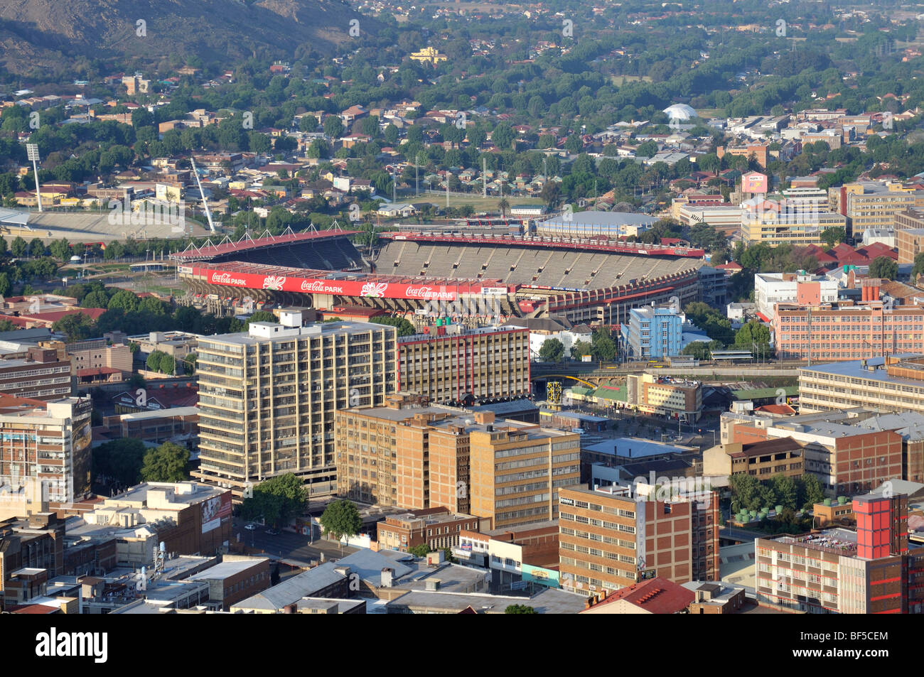 Vista della Ellis Park o Coca-Cola Park Stadium, FIFA World Cup 2010, Johannesburg, Sud Africa e Africa Foto Stock