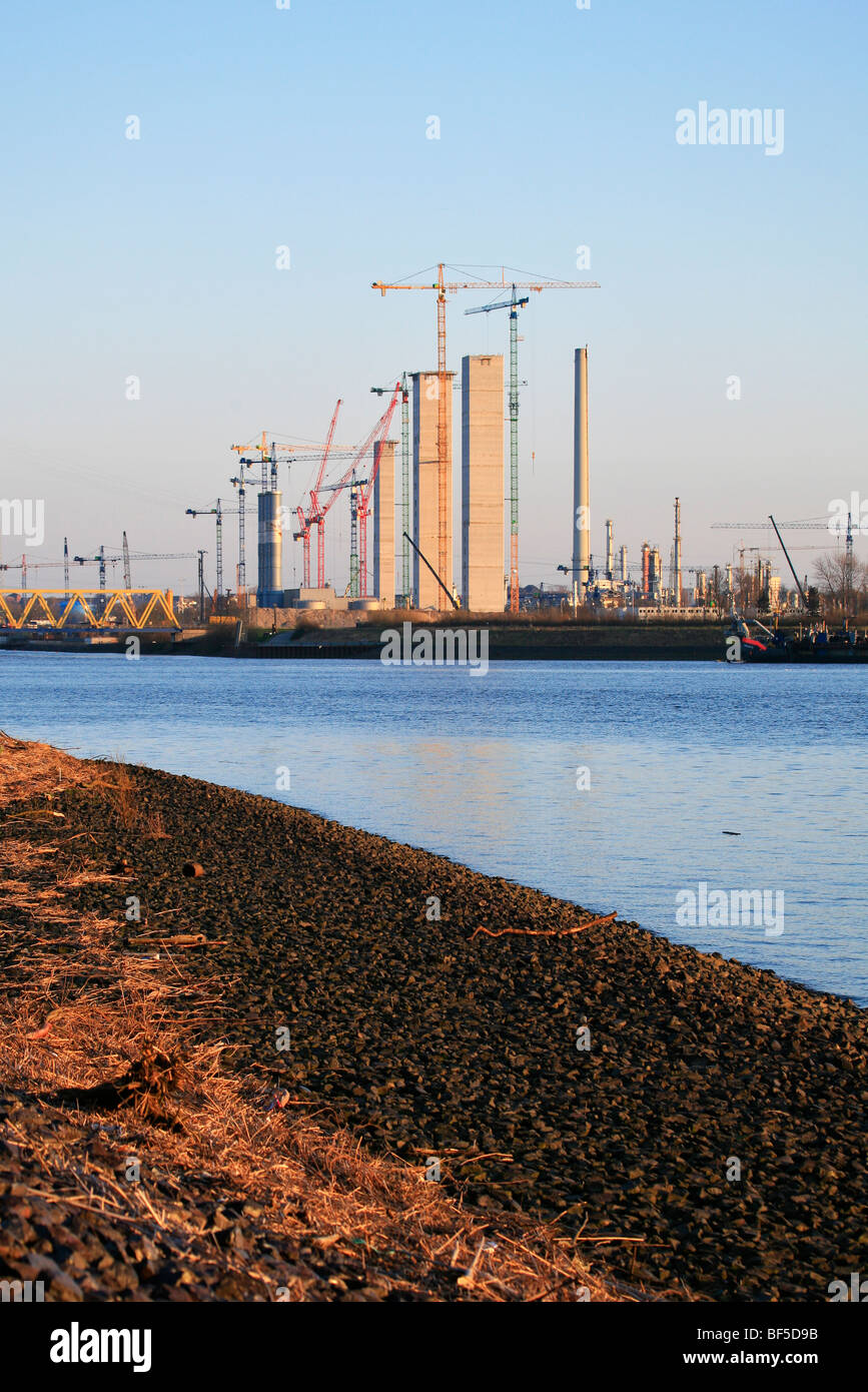 Sito in costruzione, Moorburg di centrali elettriche a carbone, Amburgo Moorburg, Amburgo, Germania, Europa Foto Stock