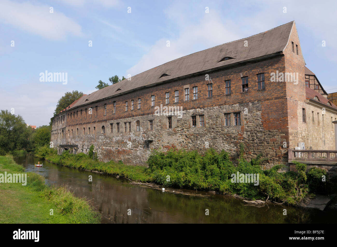Nuovo residence con Geiseltalmuseum, Halle an der Saale, Sassonia-Anhalt, Germania, Europa Foto Stock