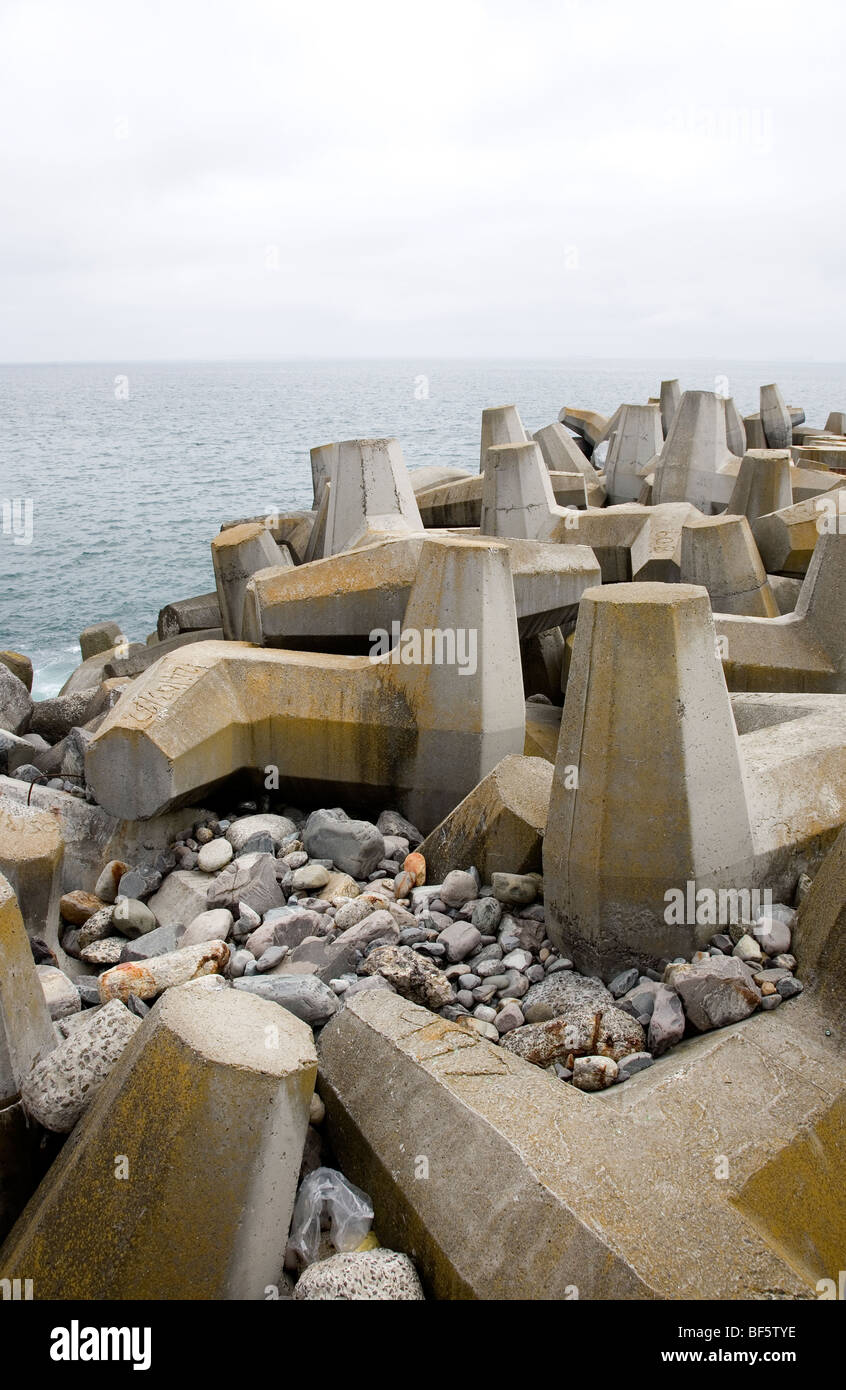 Ocean Dolosse - grandi interruttori di cemento in Città del Capo - Sud Africa Foto Stock