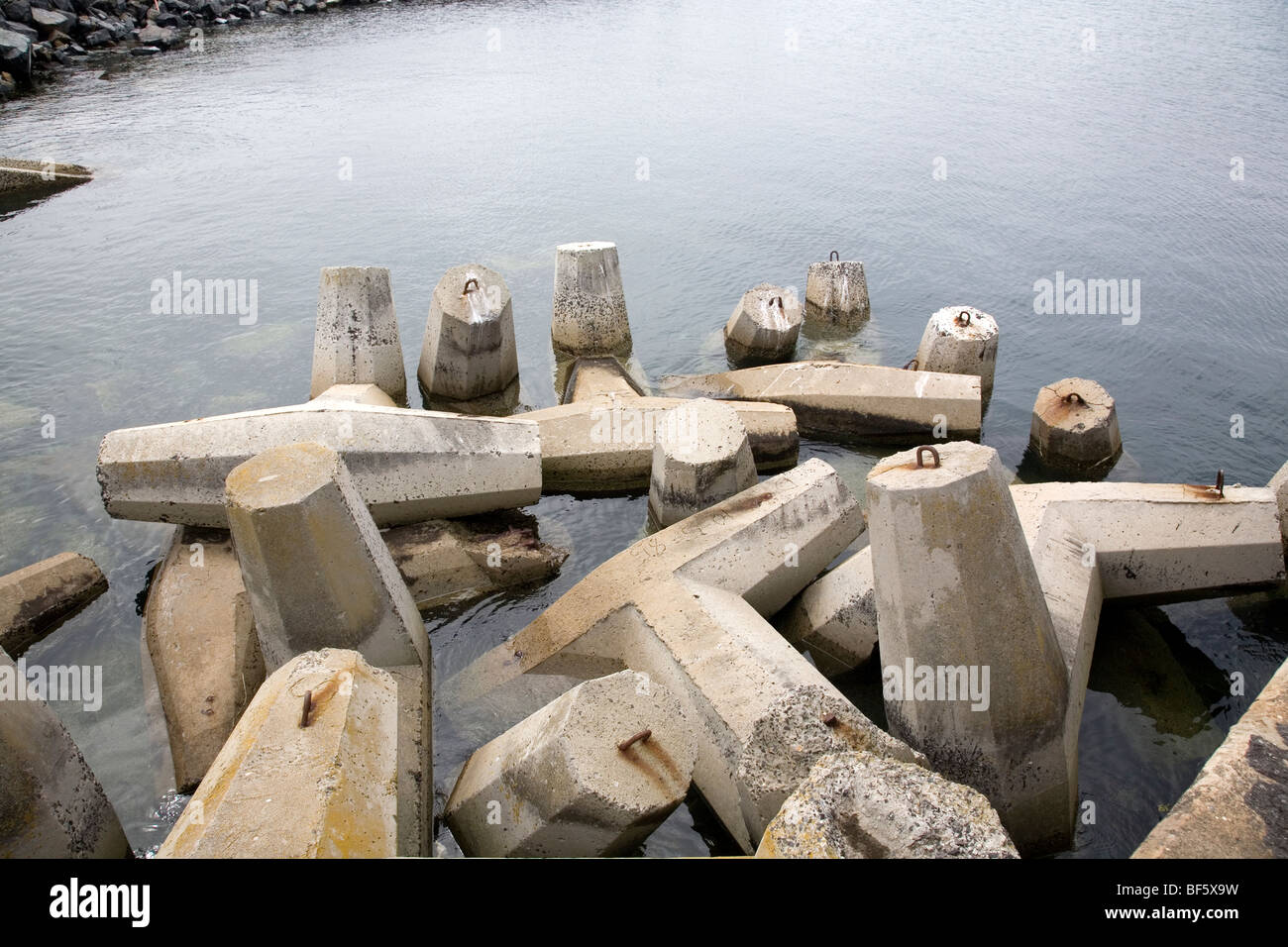 Ocean Dolosse - grandi interruttori di cemento in Città del Capo - Sud Africa Foto Stock
