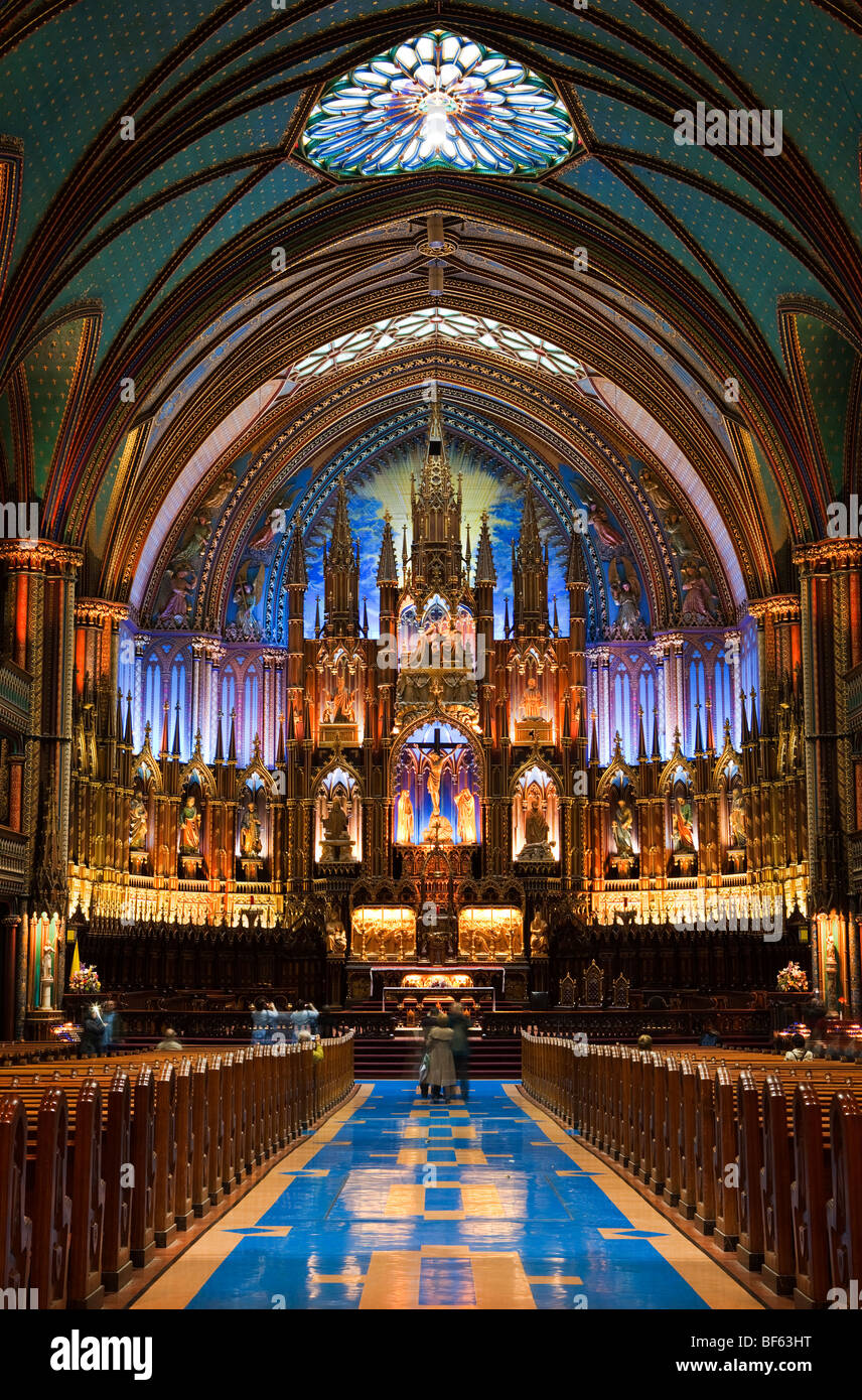 La Basilica di Notre Dame, Montreal, Canada Foto Stock
