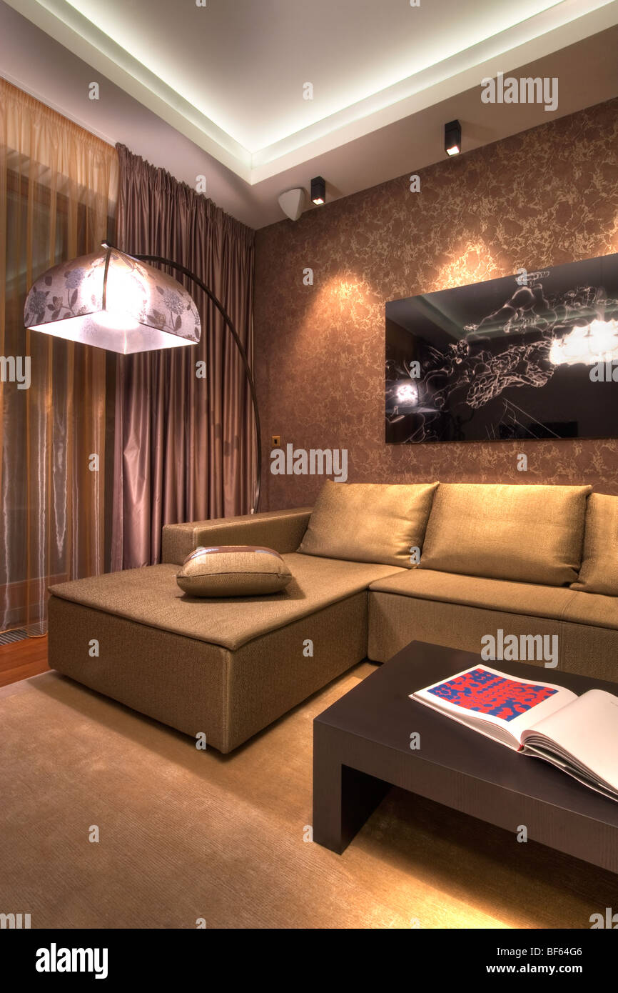 Moderno salotto da Armani Foto Stock