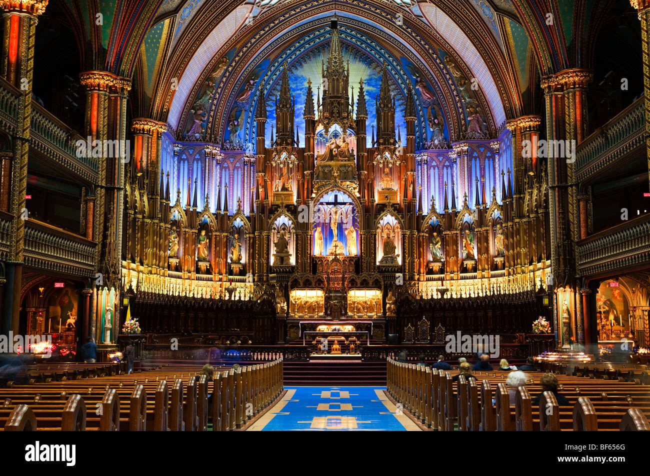 La Basilica di Notre Dame, Montreal, Canada Foto Stock
