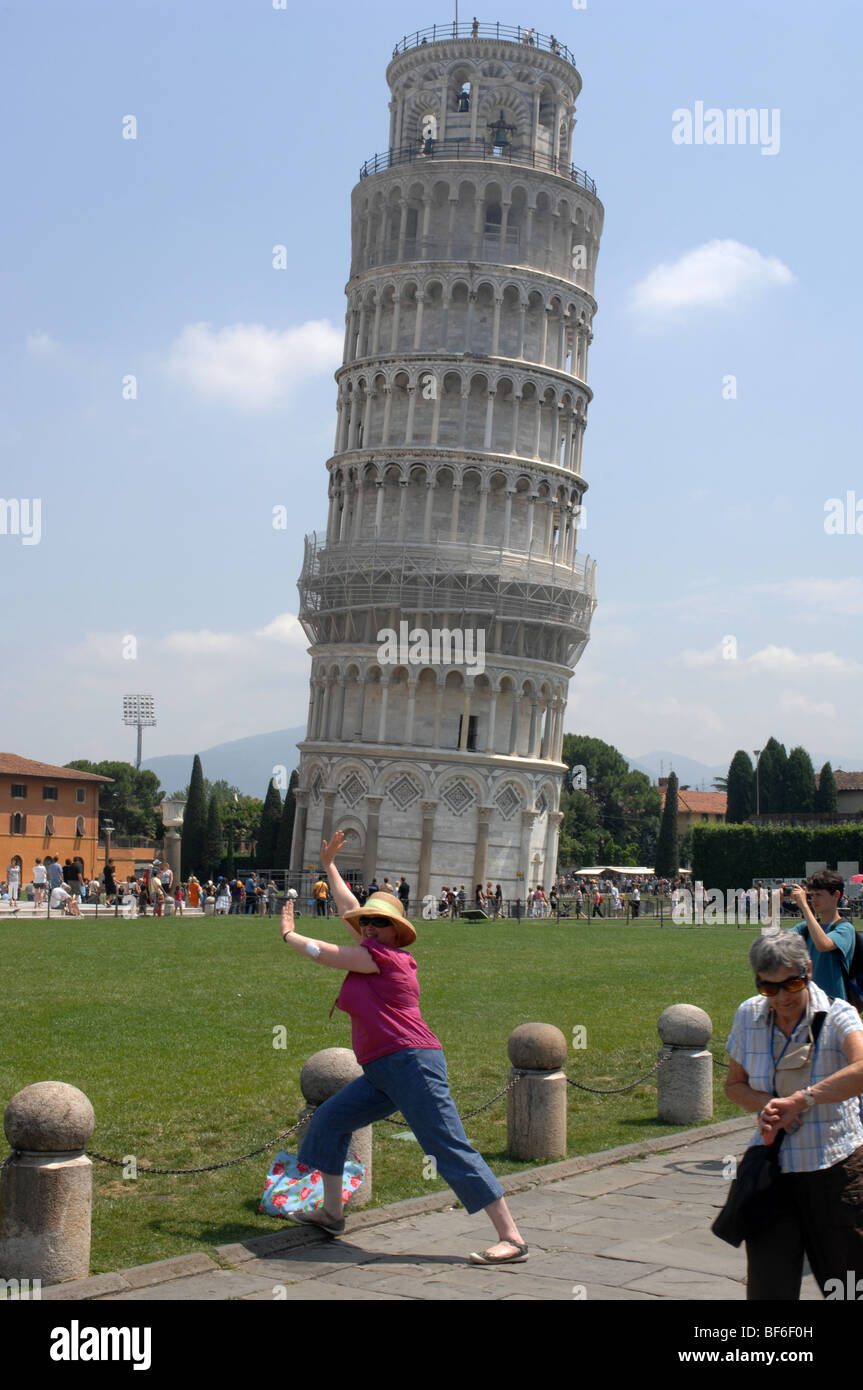 Torre pendente di Pisa, Torre pendente di Pisa, Toscana, Italia. Foto Stock